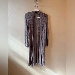 5 FOR 5--Style & CO brown open knit duster lightweight sweater cardigan XS